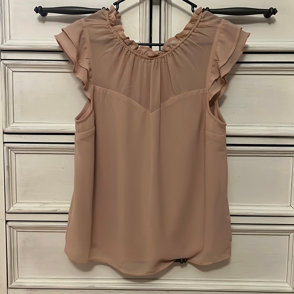 Blush pink sheer blouse